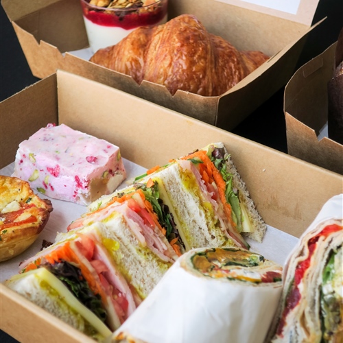 Sandwich selection of Pita wraps, rolls, point sandwich, Turkish bread.